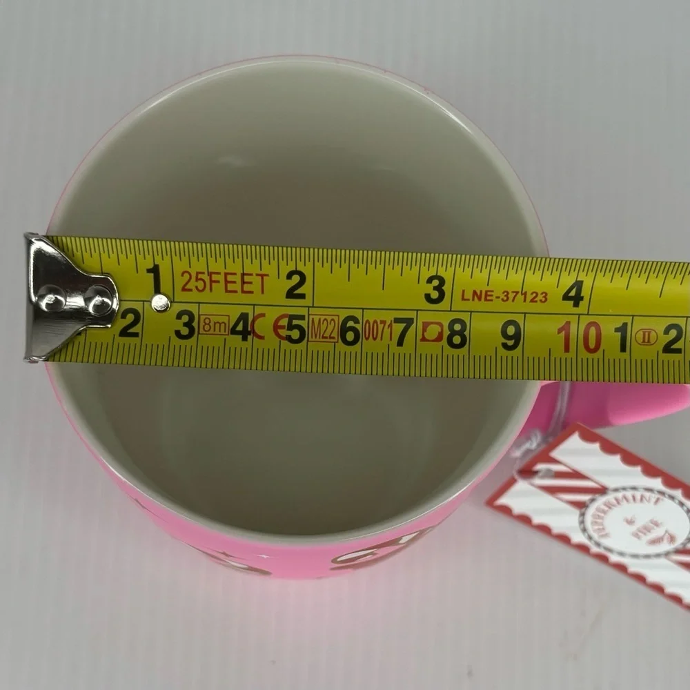 Peppermint & Pine Pink Soft Touch Candy Cane Mug NEW